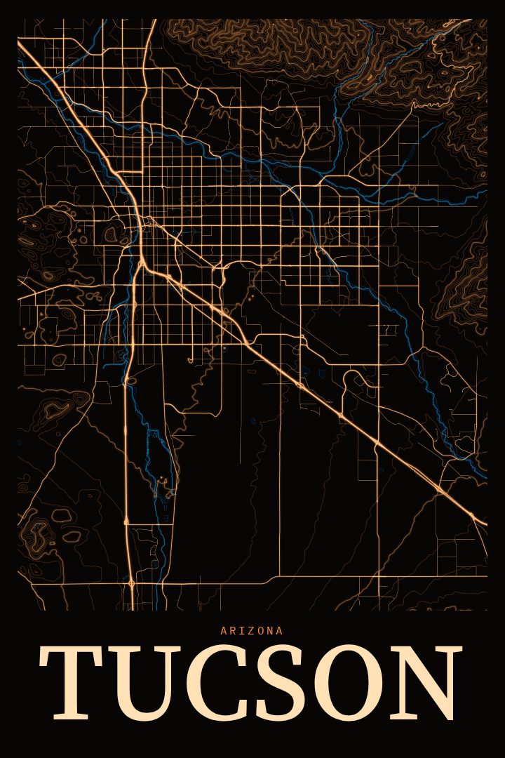 Tucson map poster