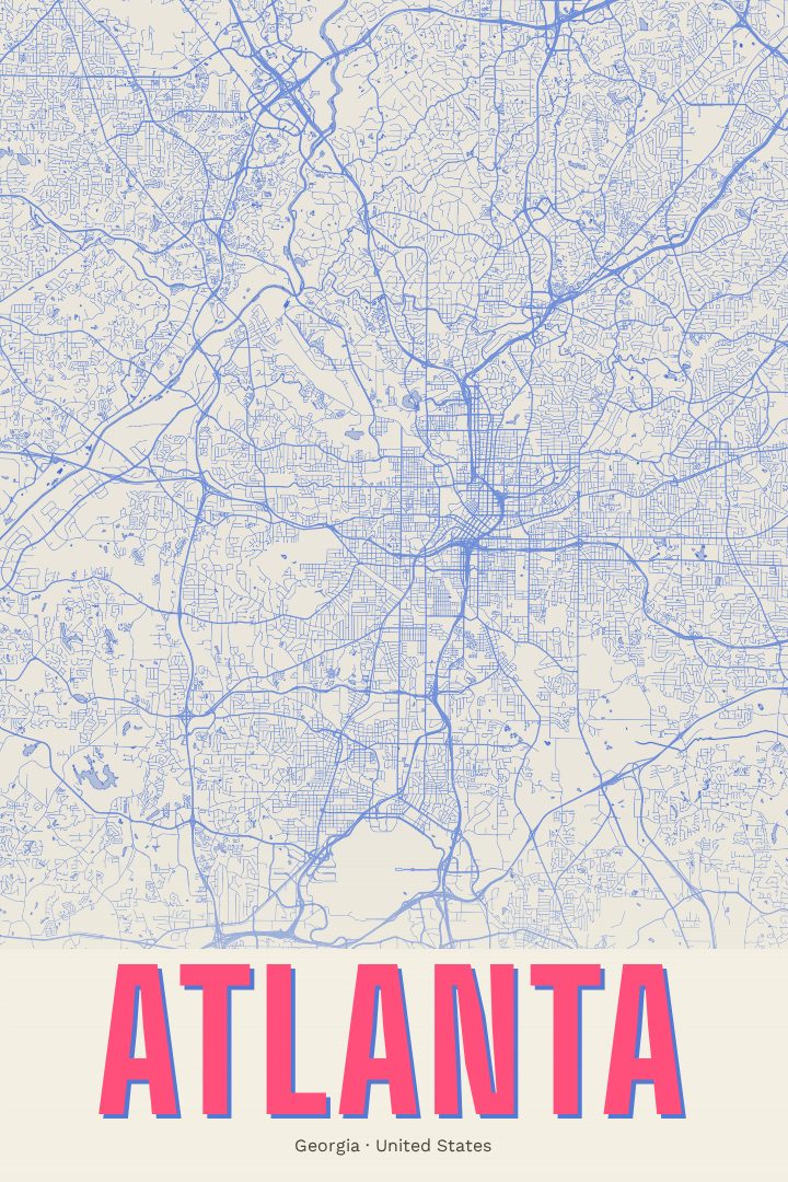 Atlanta map poster