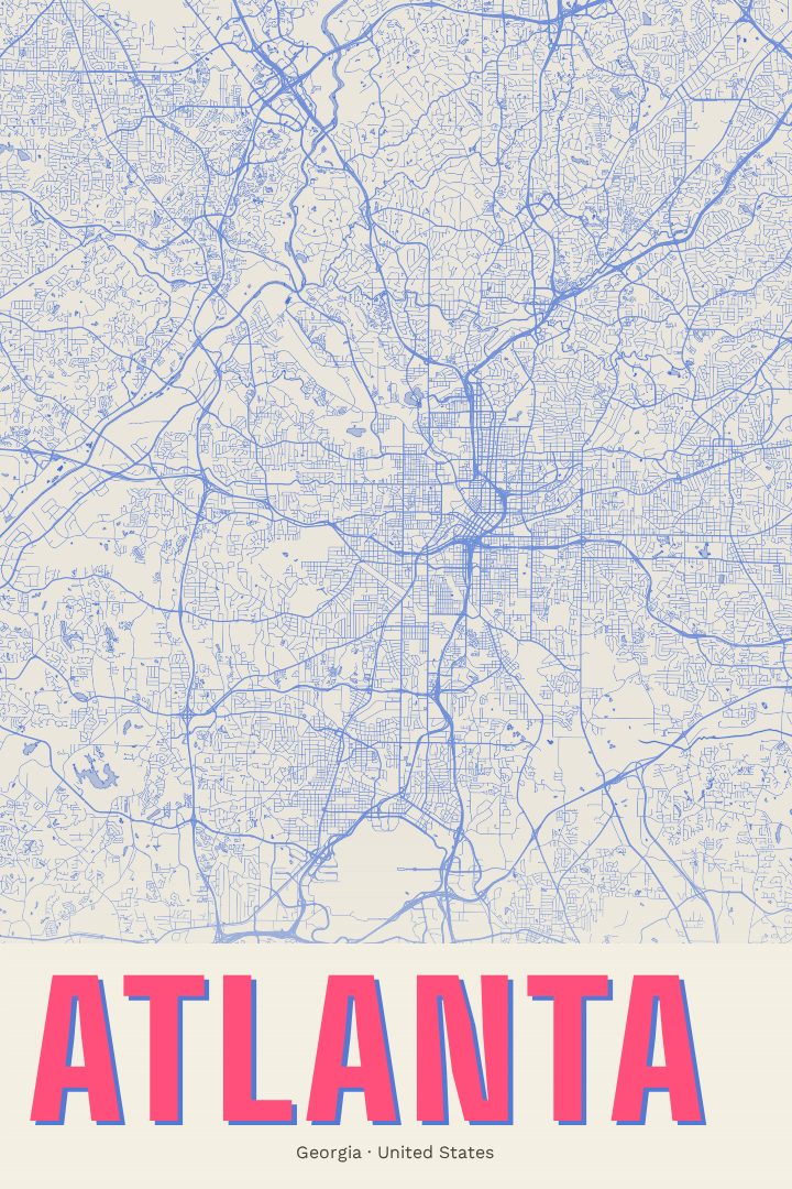 Atlanta map poster