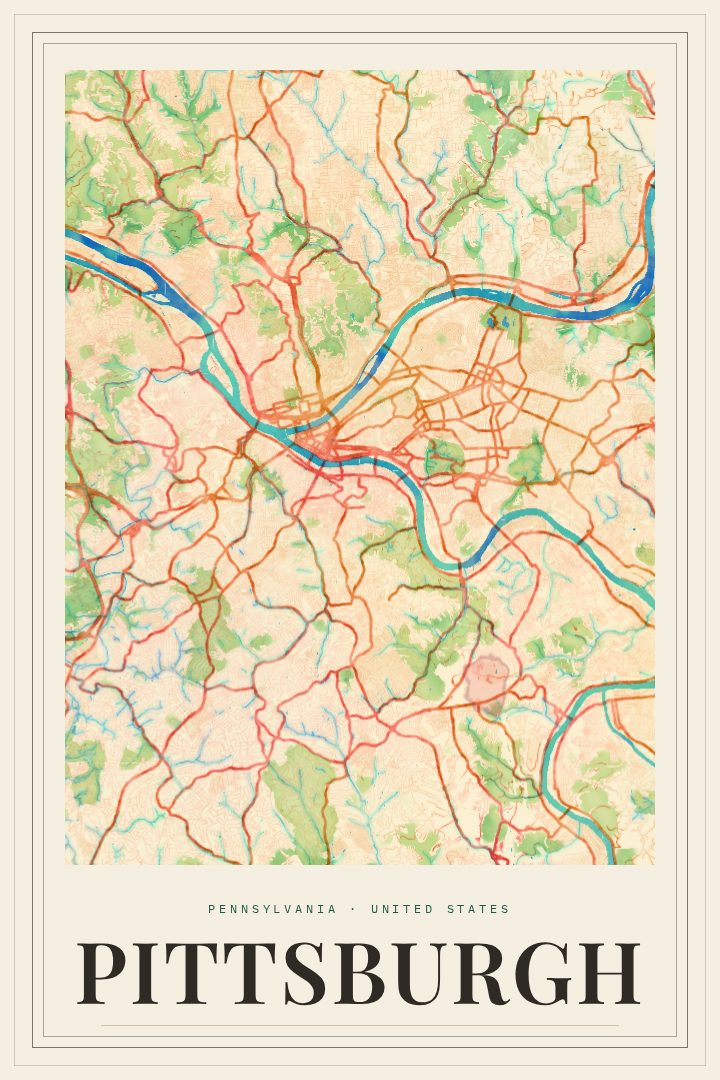 Pittsburgh map poster