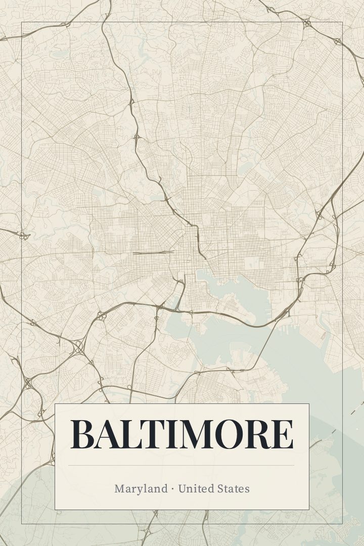 Baltimore map poster