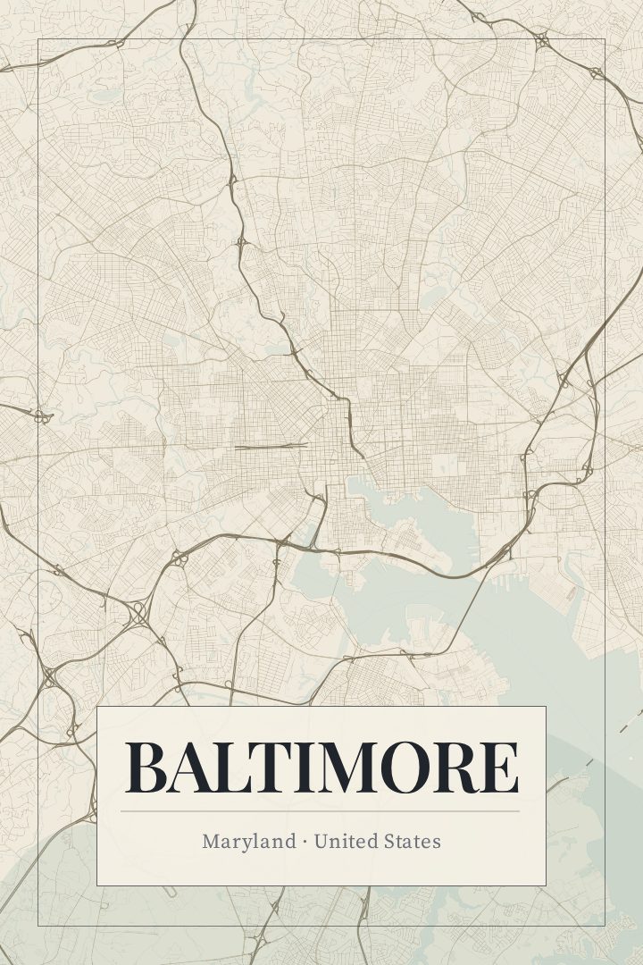 Baltimore map poster