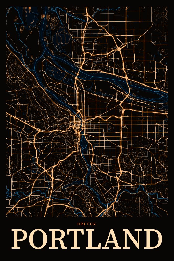 Portland map poster