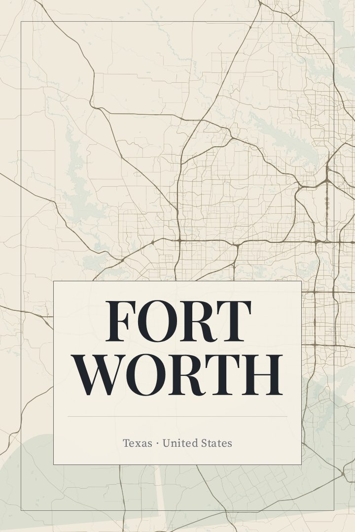 Fort Worth map poster
