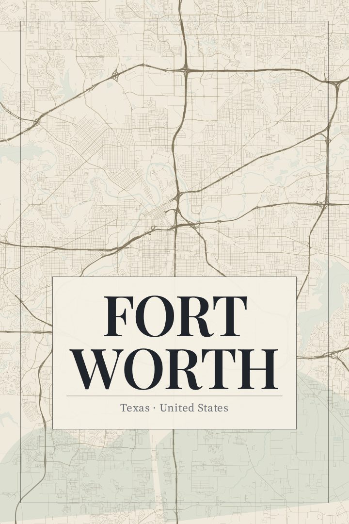 Fort Worth map poster