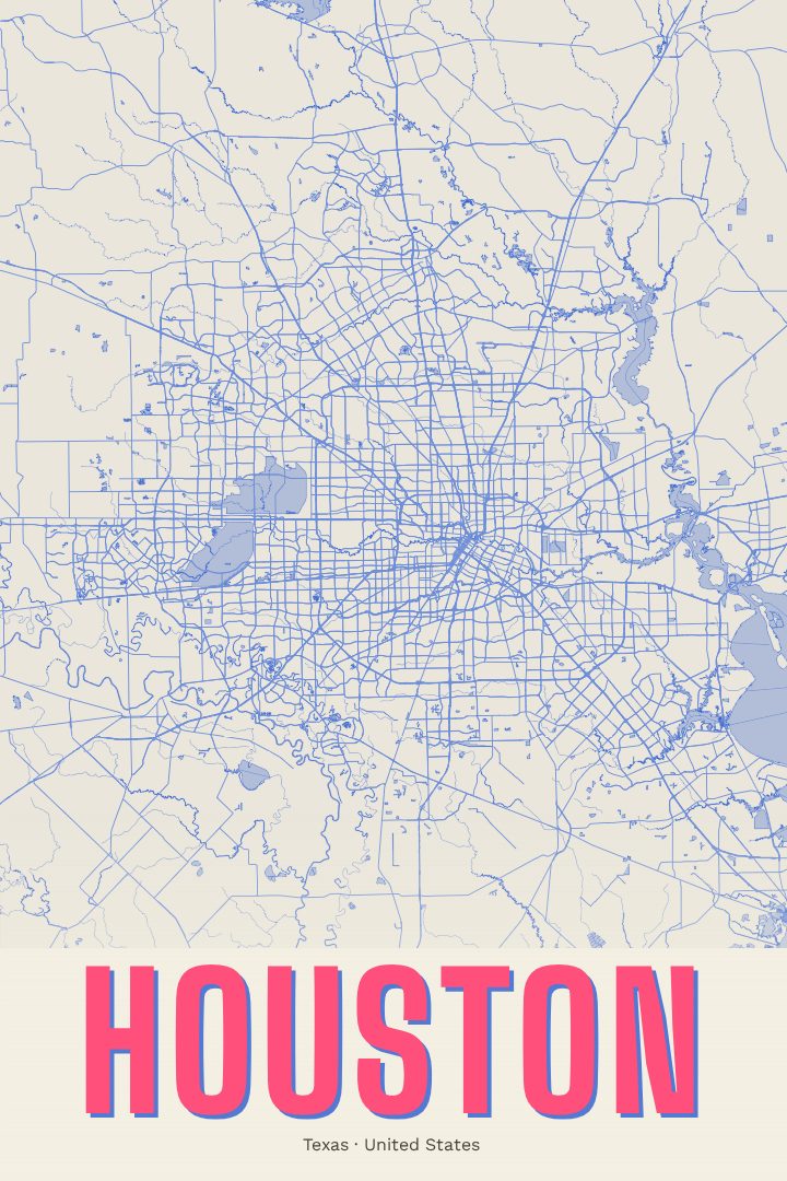 Houston map poster