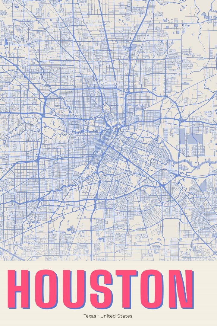 Houston map poster