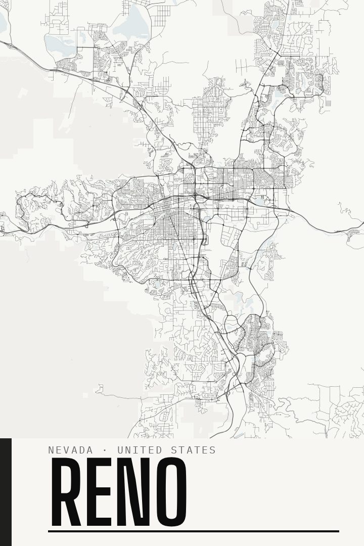 Reno map poster