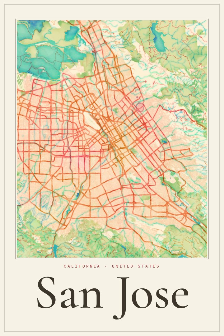San Jose map poster