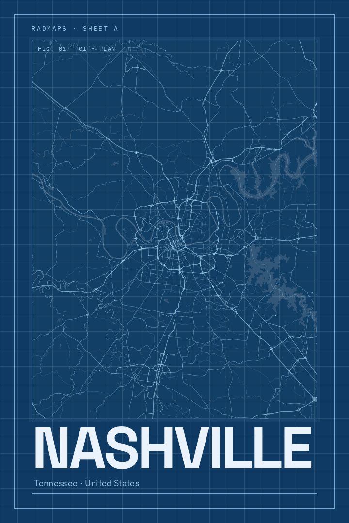 Nashville map poster