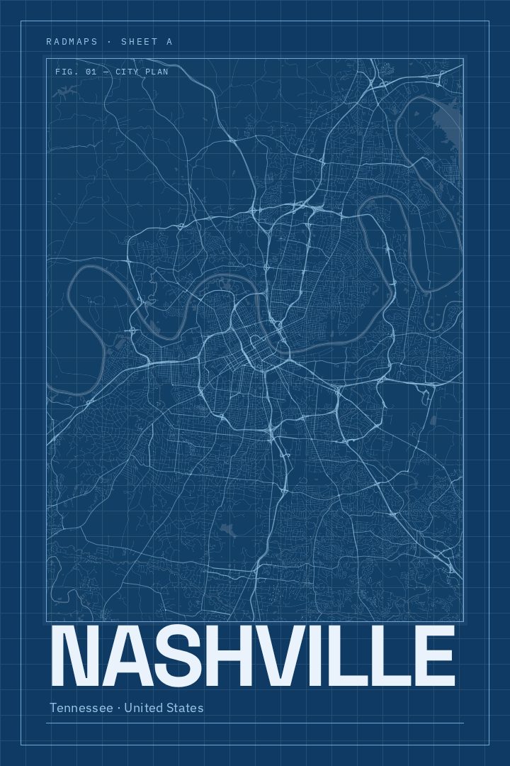 Nashville map poster
