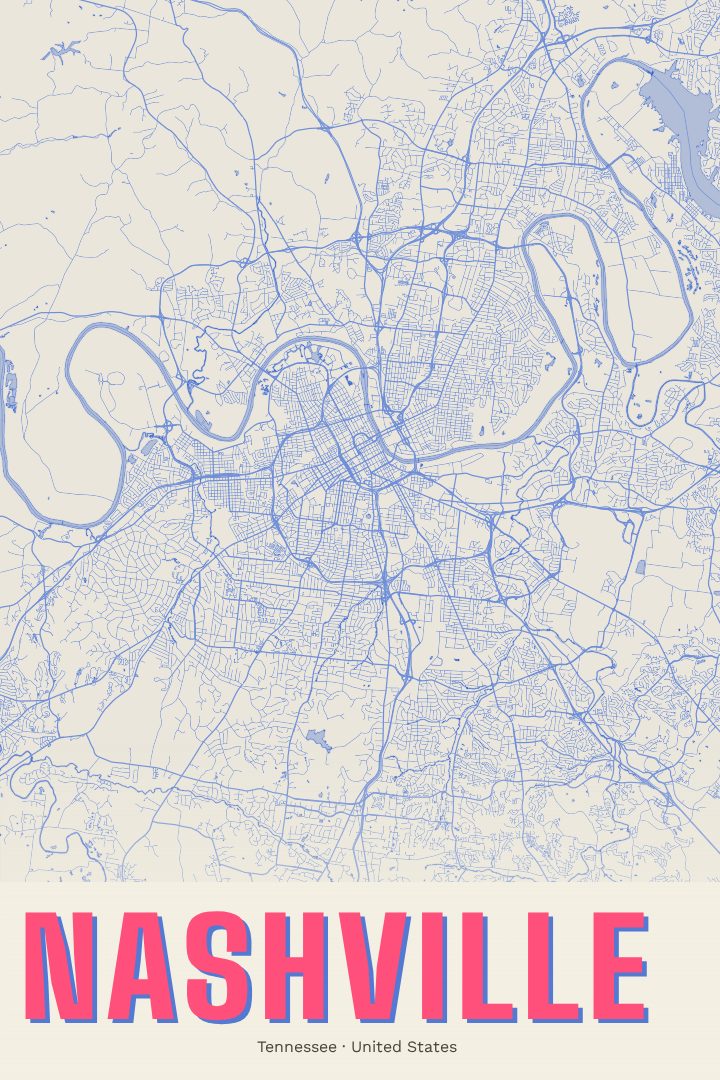 Nashville map poster