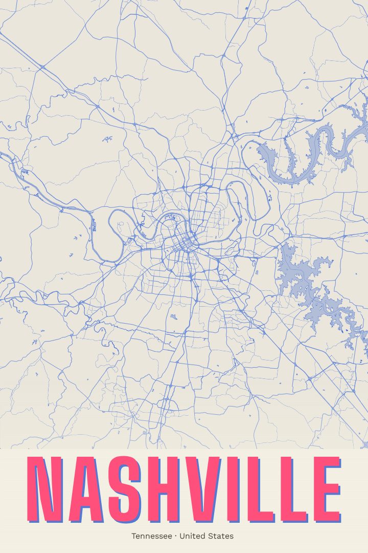 Nashville map poster