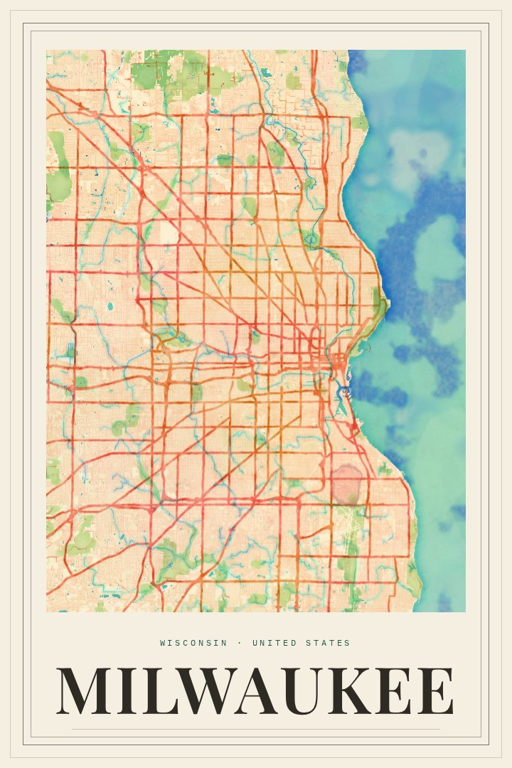 Milwaukee map poster