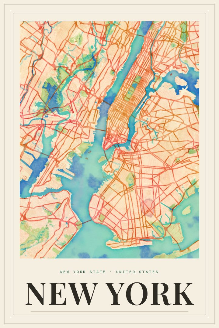 New York map poster