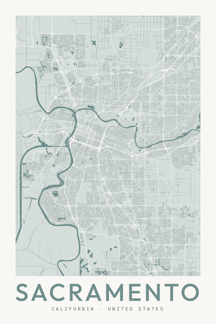 Sacramento map poster