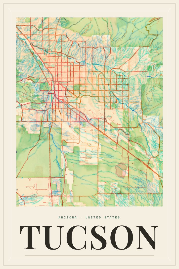 Tucson map poster