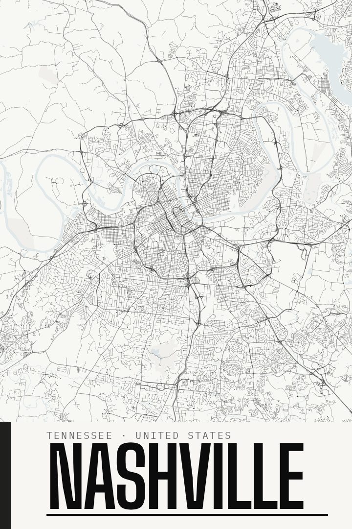 Nashville map poster