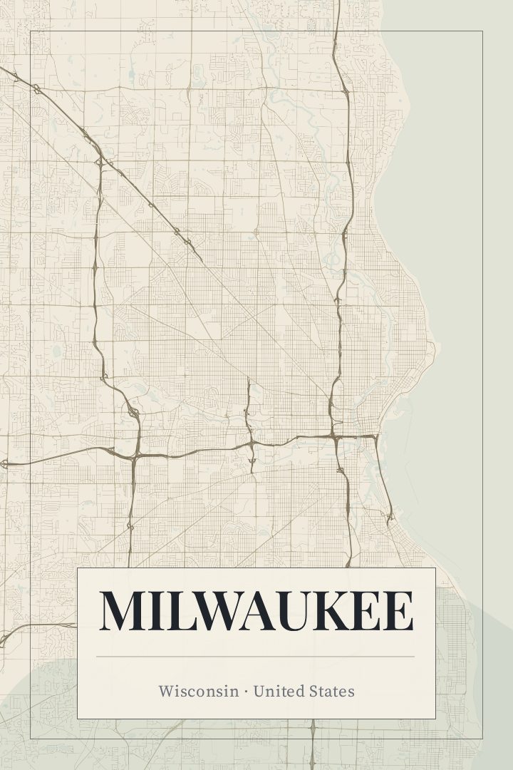 Milwaukee map poster