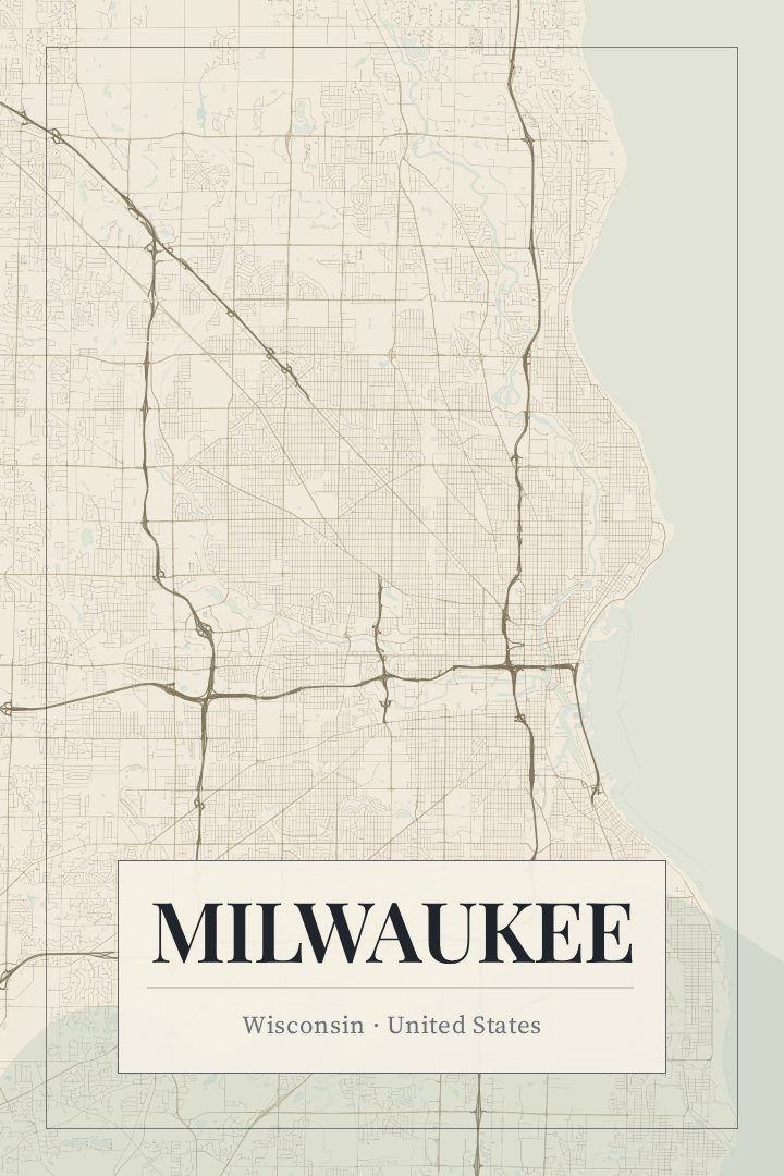 Milwaukee map poster