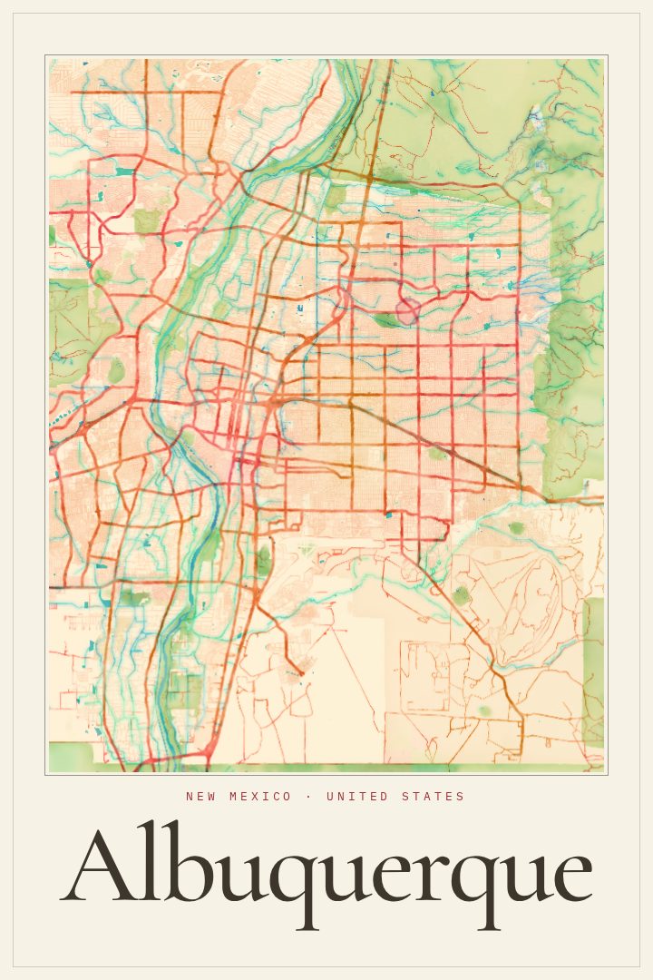 Albuquerque map poster
