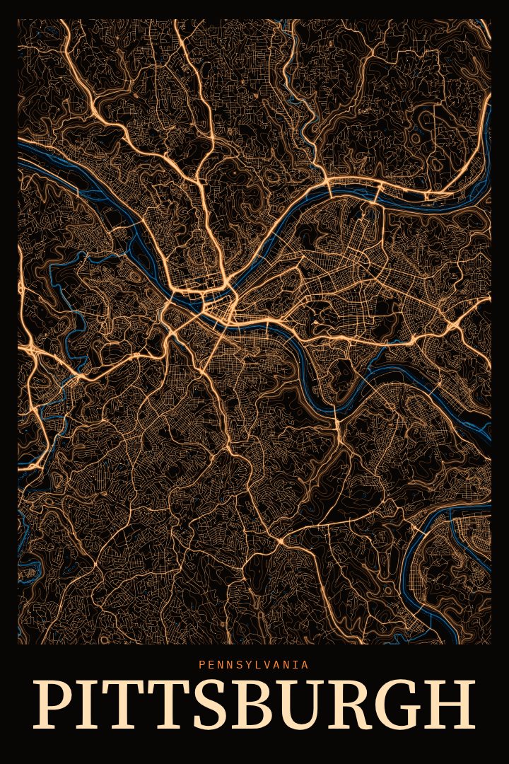 Pittsburgh map poster