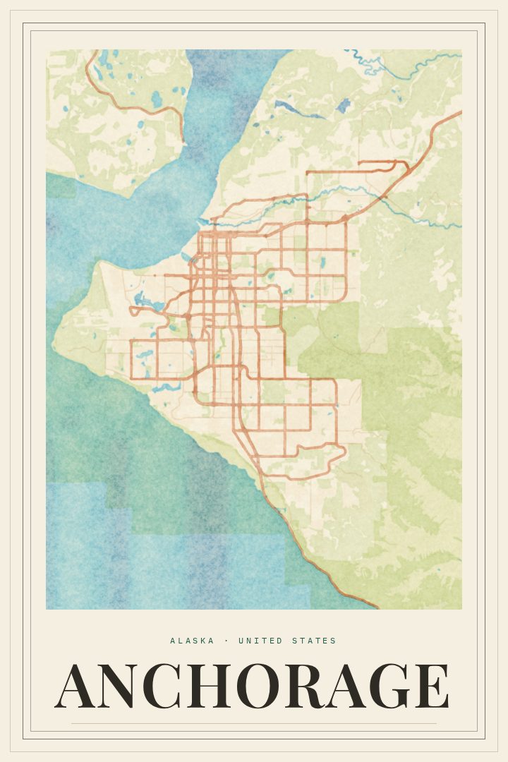 Anchorage map poster
