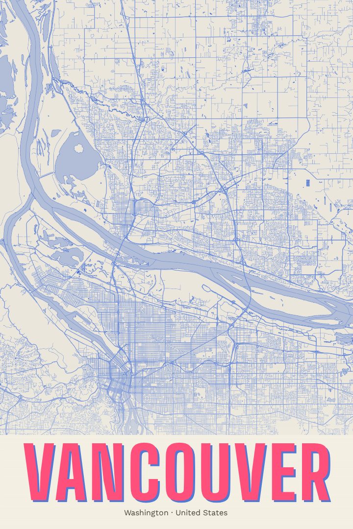Vancouver map poster, Overprint style