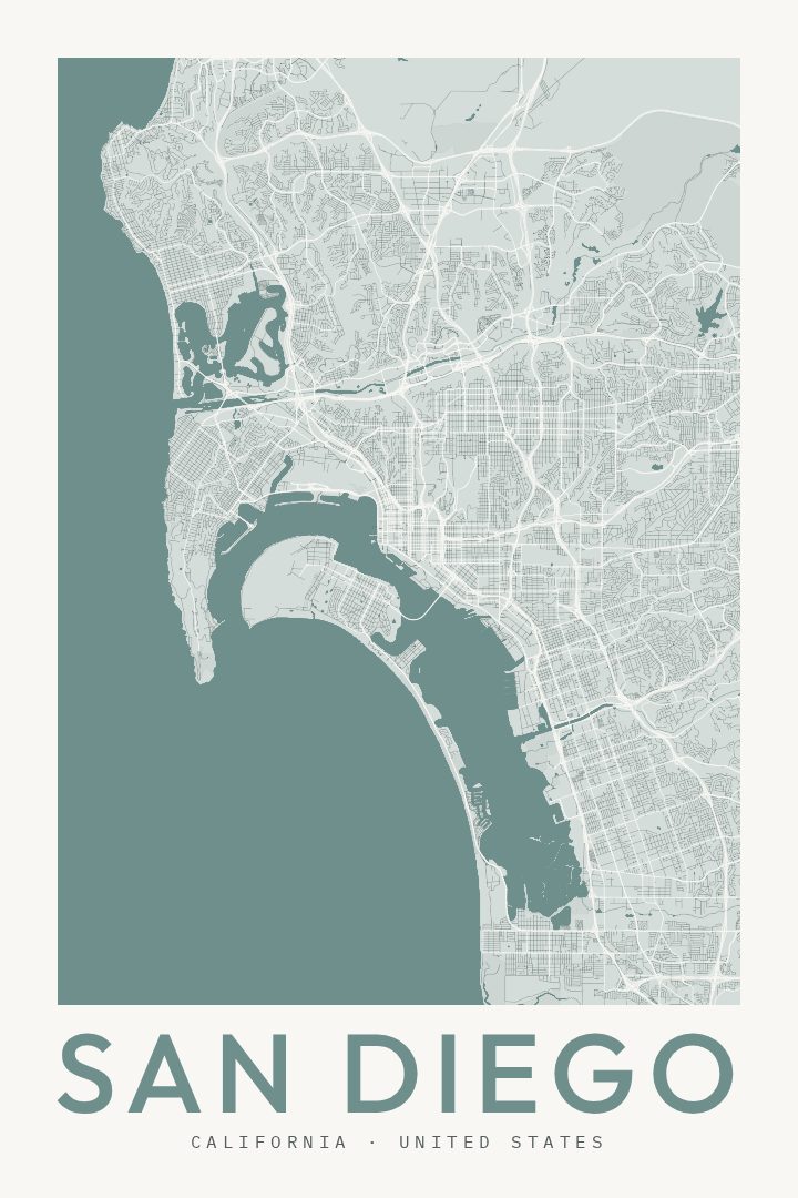 San Diego map poster