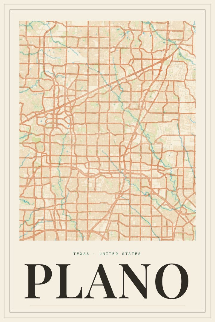Plano map poster