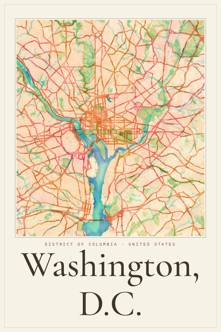 Washington, D.C. map poster