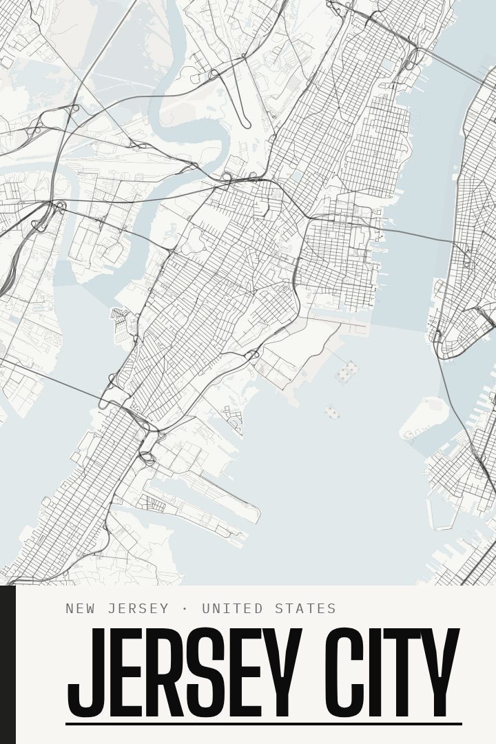 Jersey City map poster