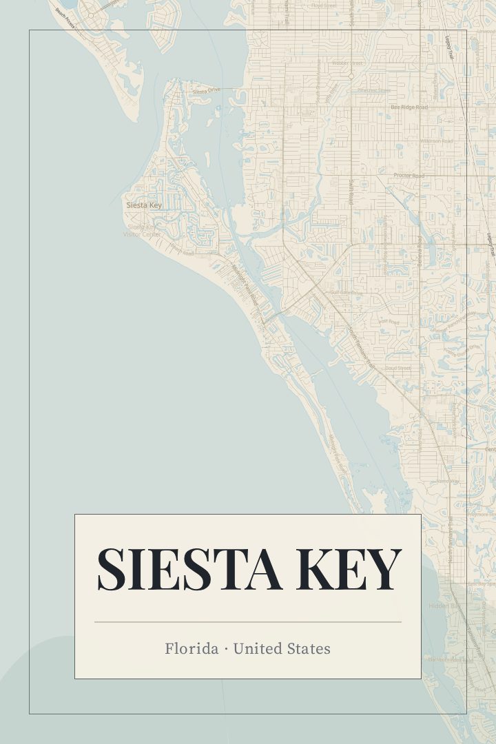 Siesta Key map poster