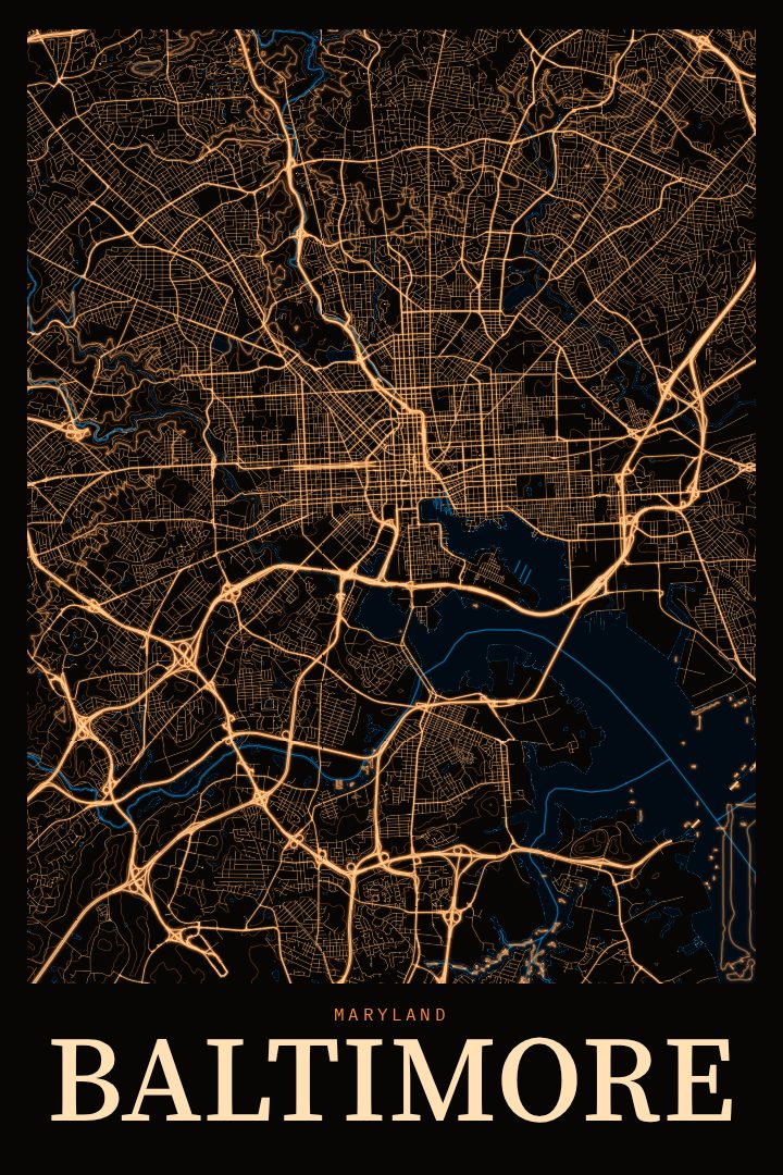 Baltimore map poster