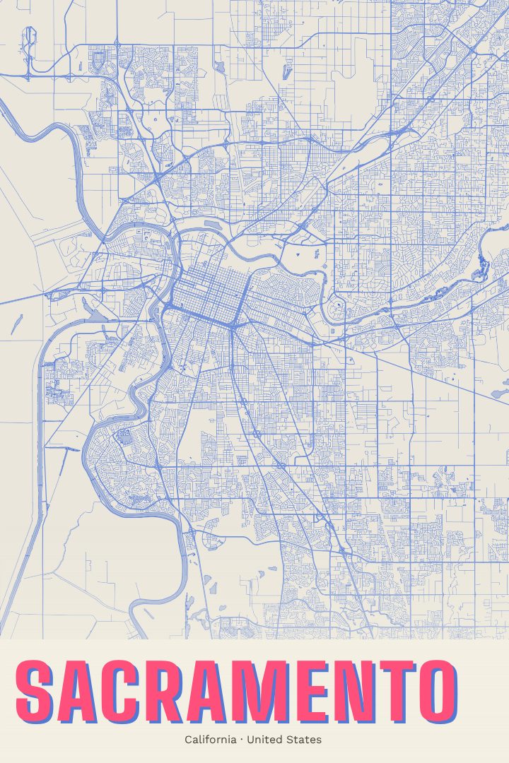 Sacramento map poster