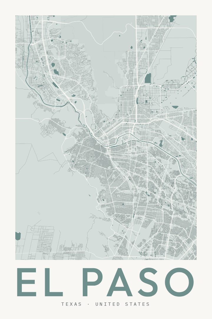 El Paso map poster