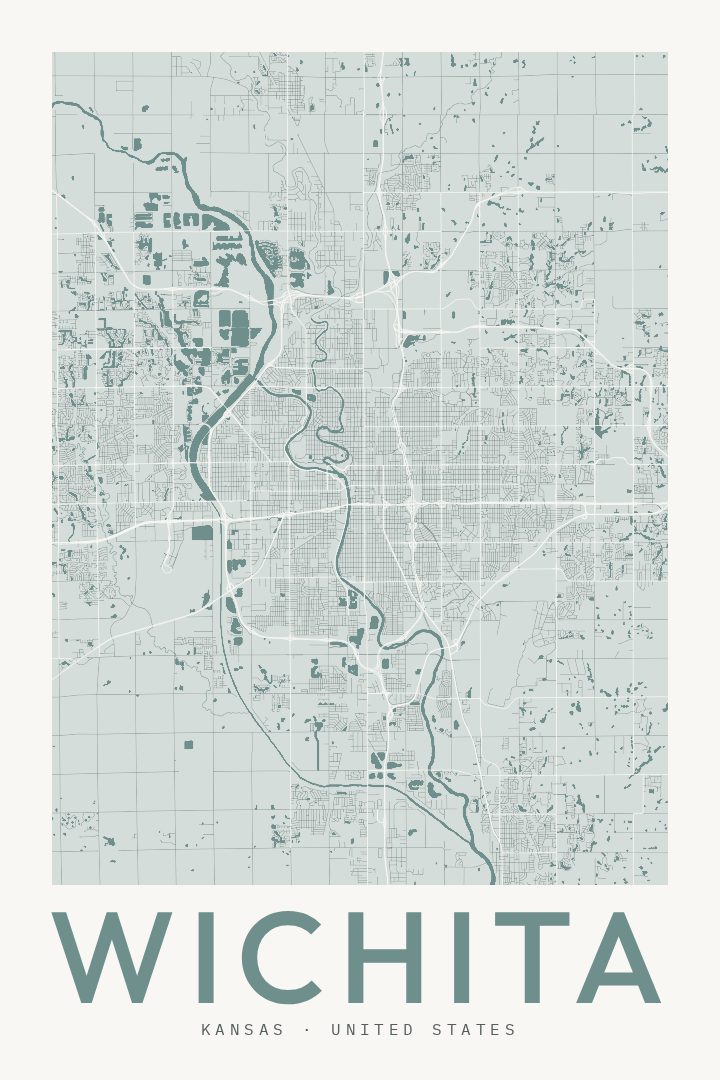 Wichita map poster