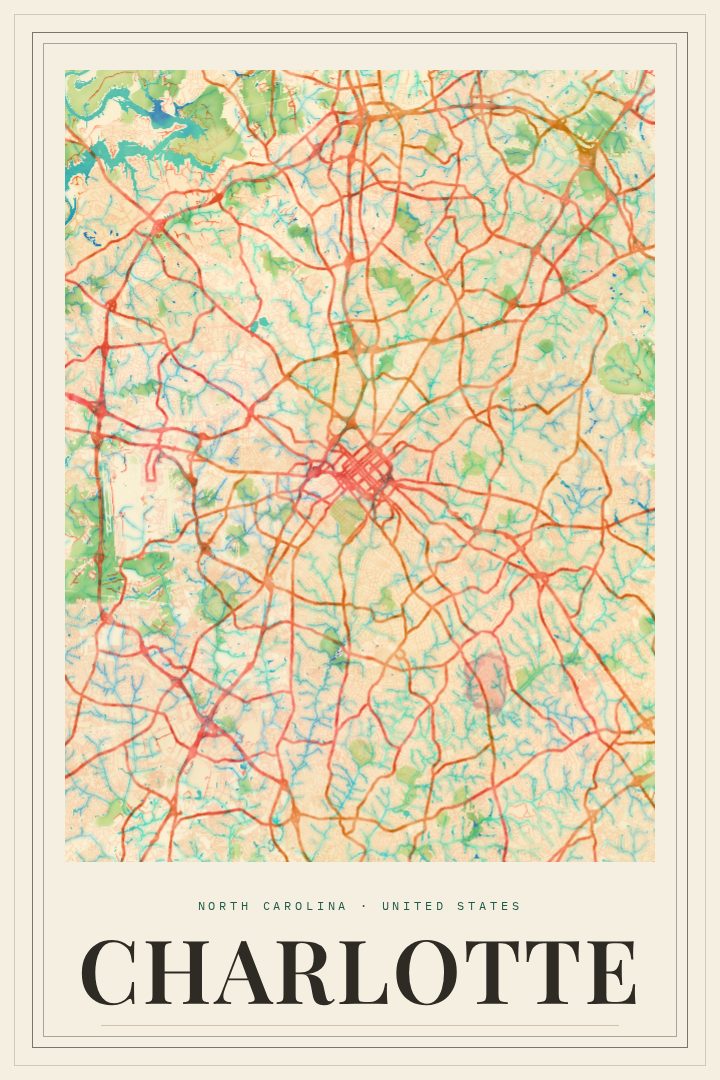 Charlotte map poster