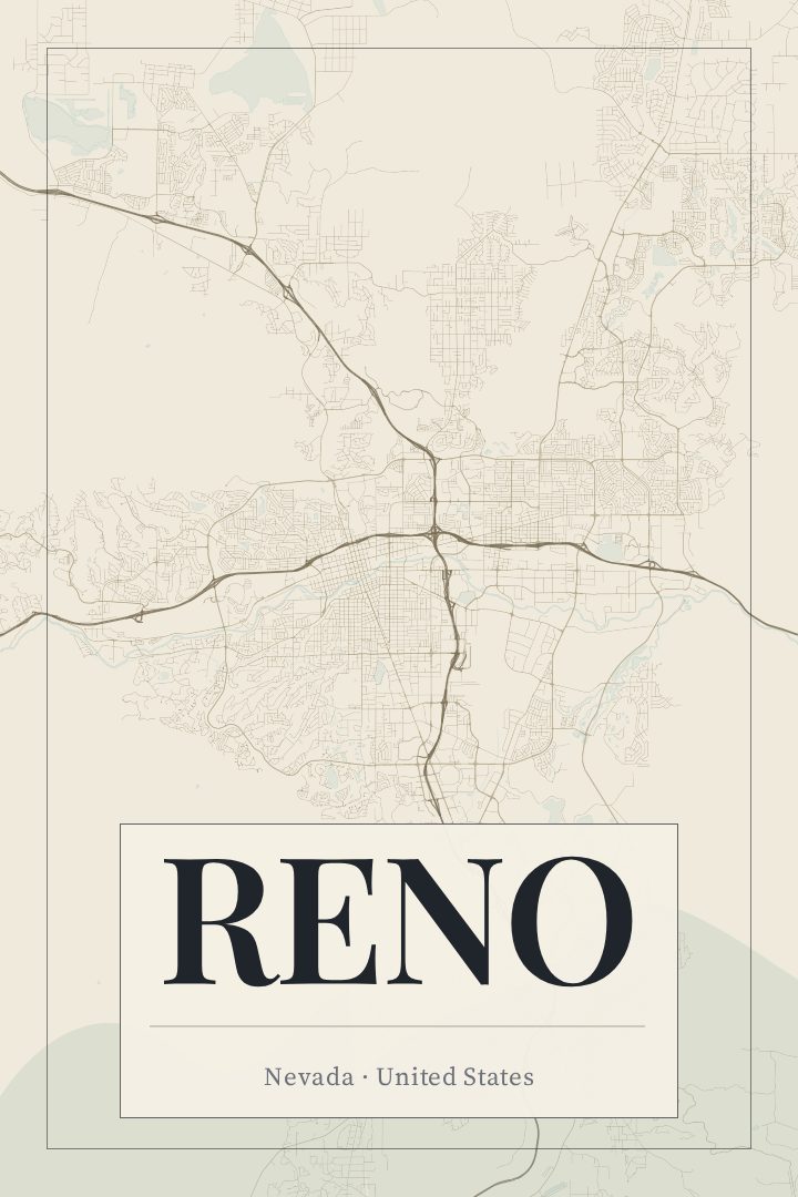 Reno map poster