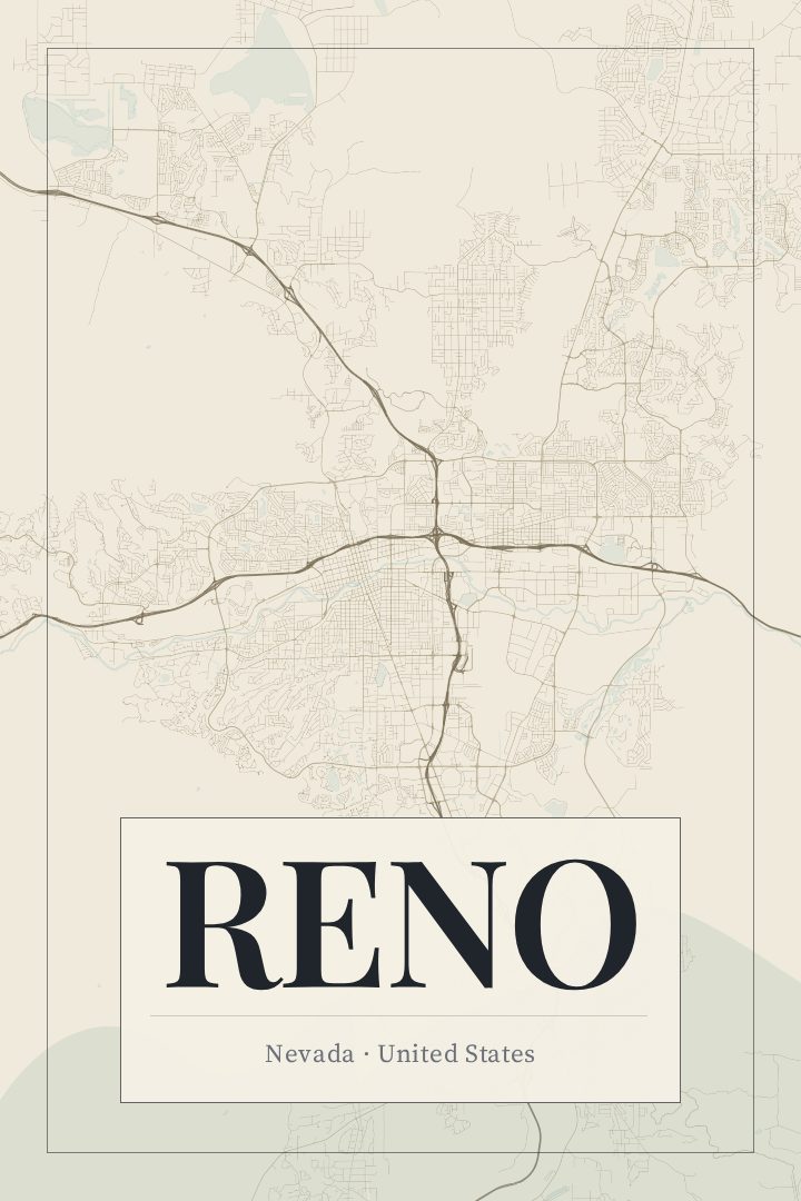 Reno map poster