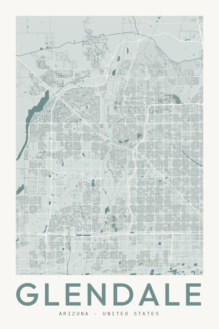 Glendale map poster