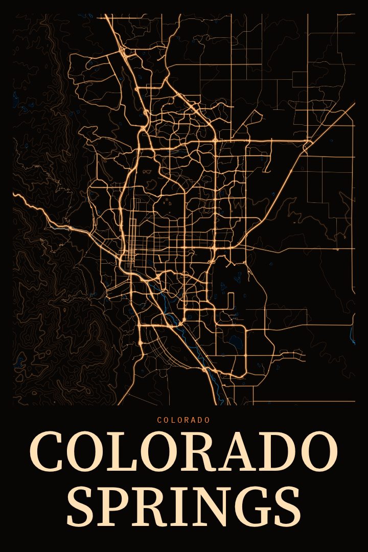 Colorado Springs map poster