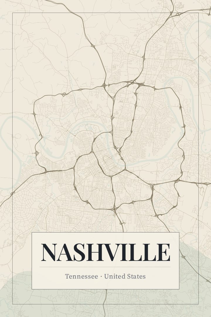 Nashville map poster