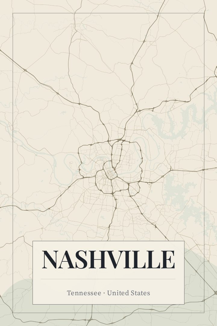 Nashville map poster