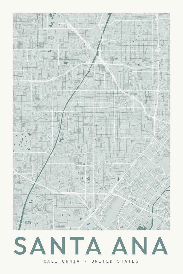 Santa Ana map poster