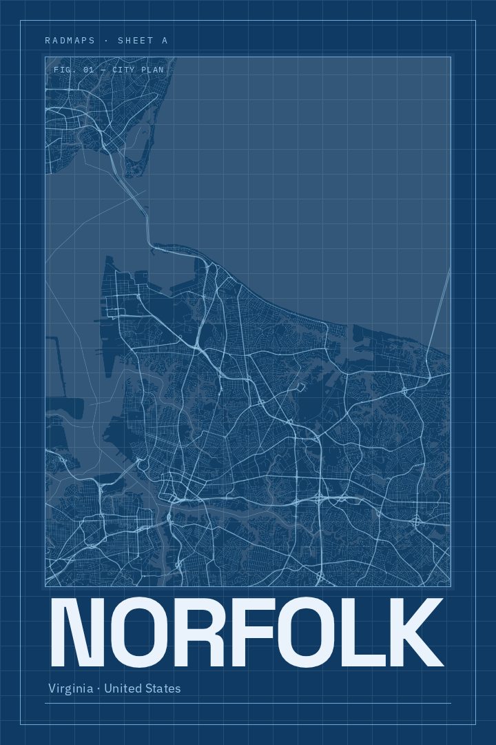 Norfolk map poster