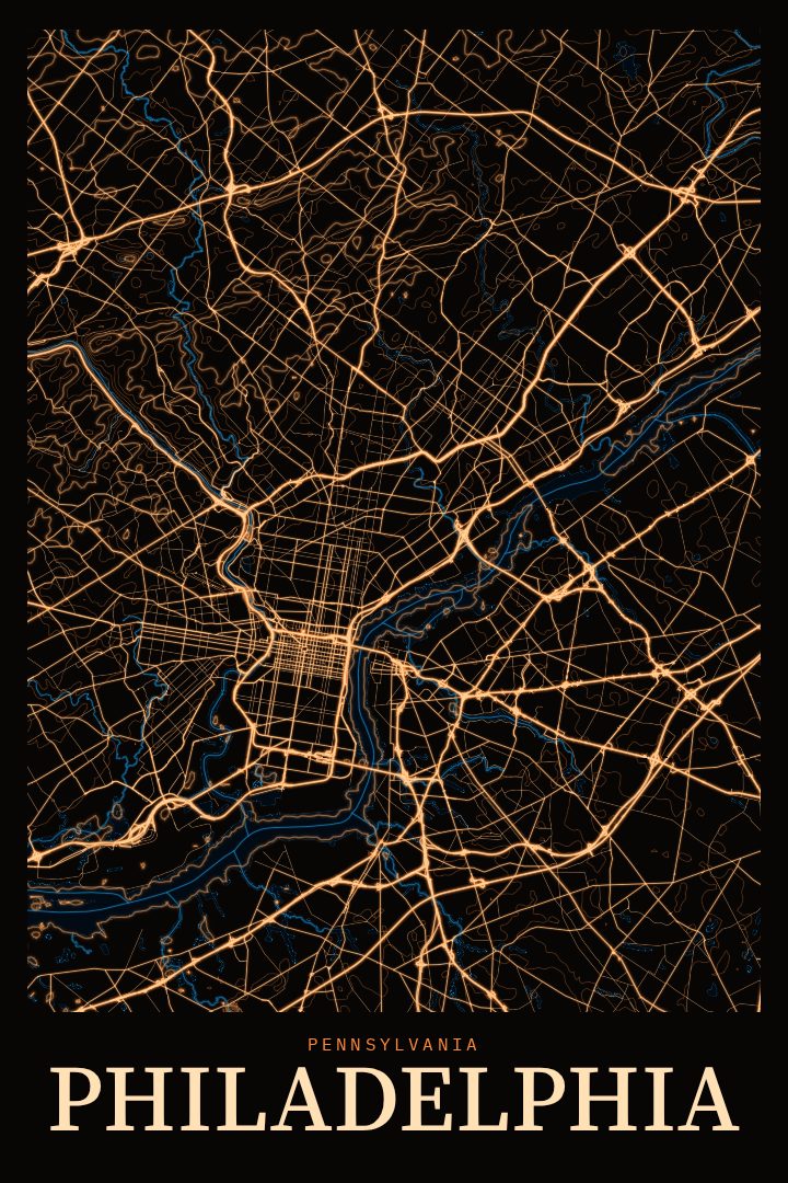 Philadelphia map poster