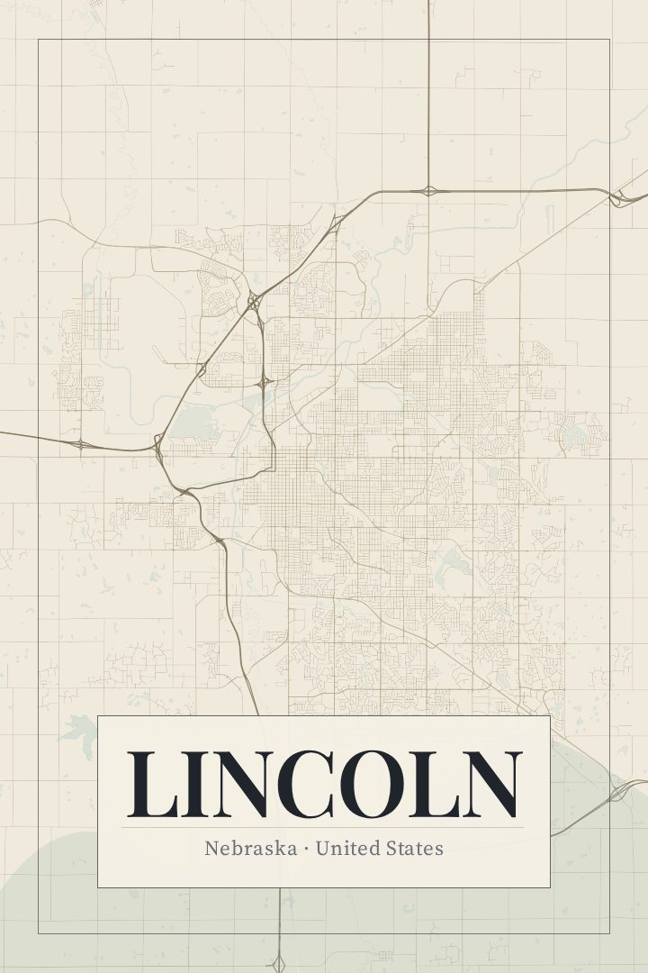 Lincoln map poster