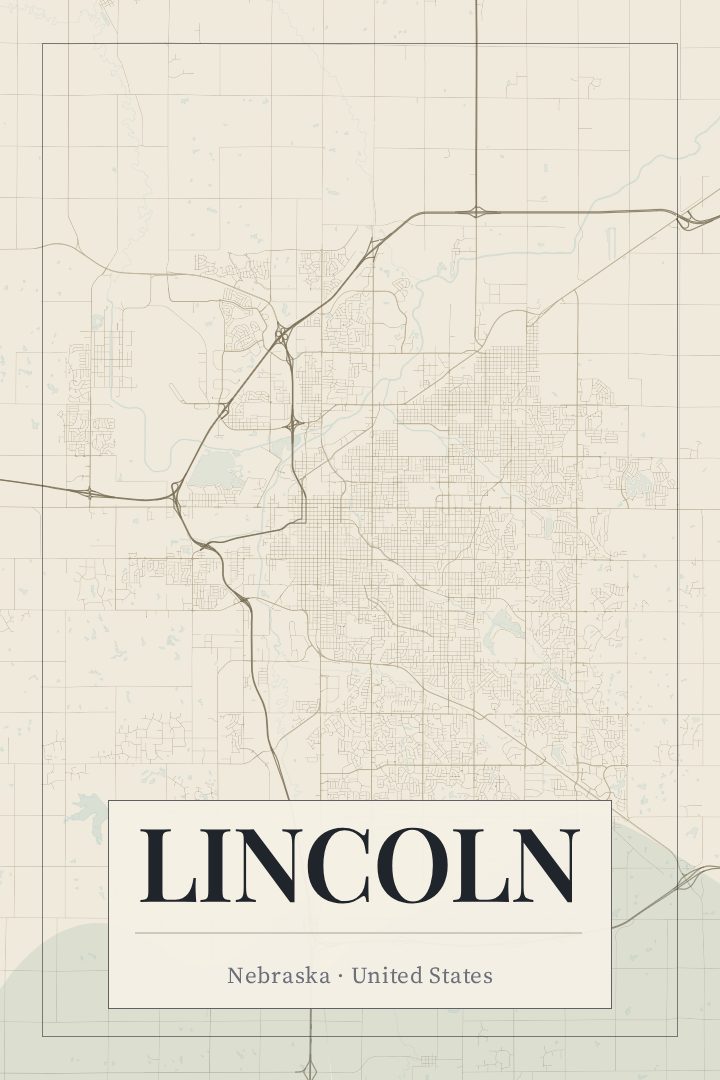 Lincoln map poster