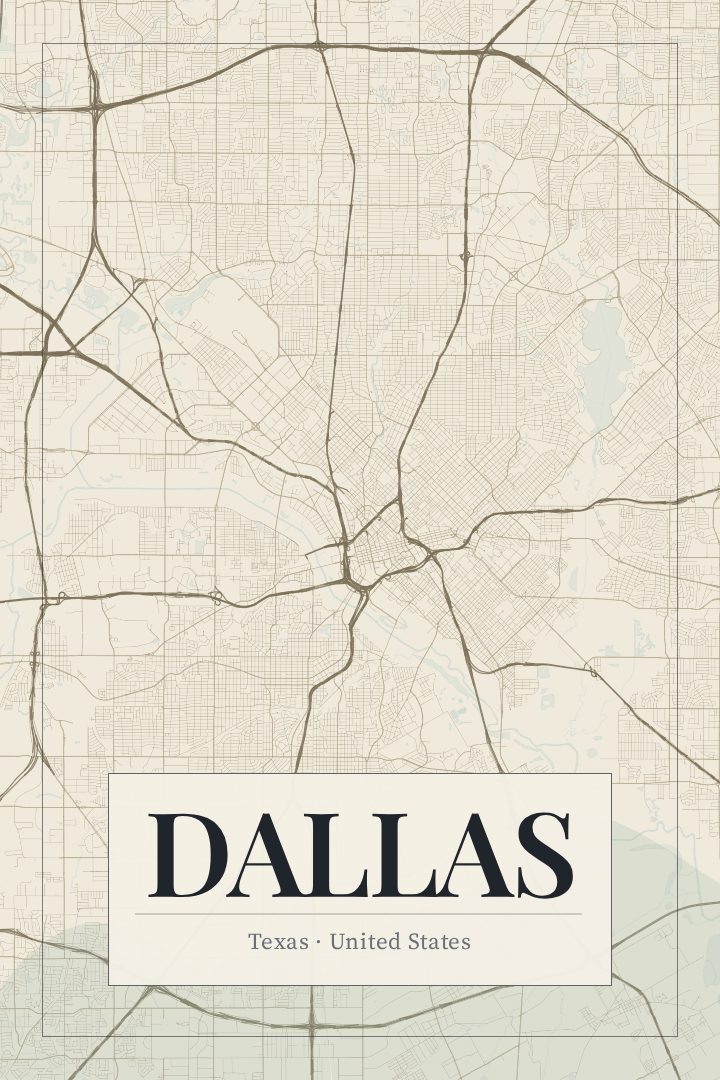 Dallas map poster